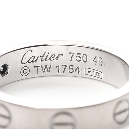 Cartier 18K White Gold Diamond 4mm LOVE Wedding Band Ring 49 4.75 4 of 6