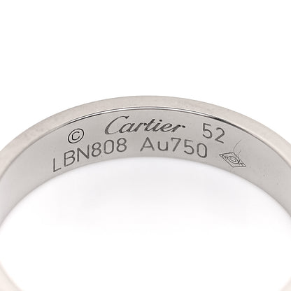 Cartier 18K White Gold 3.5mm LOVE Wedding Band Ring 52 6 4 of 6