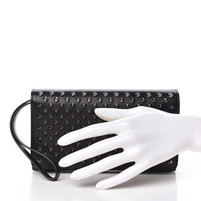 Christian Louboutin Calfskin Macaron Spiked Flap Wallet Black 2 of 9
