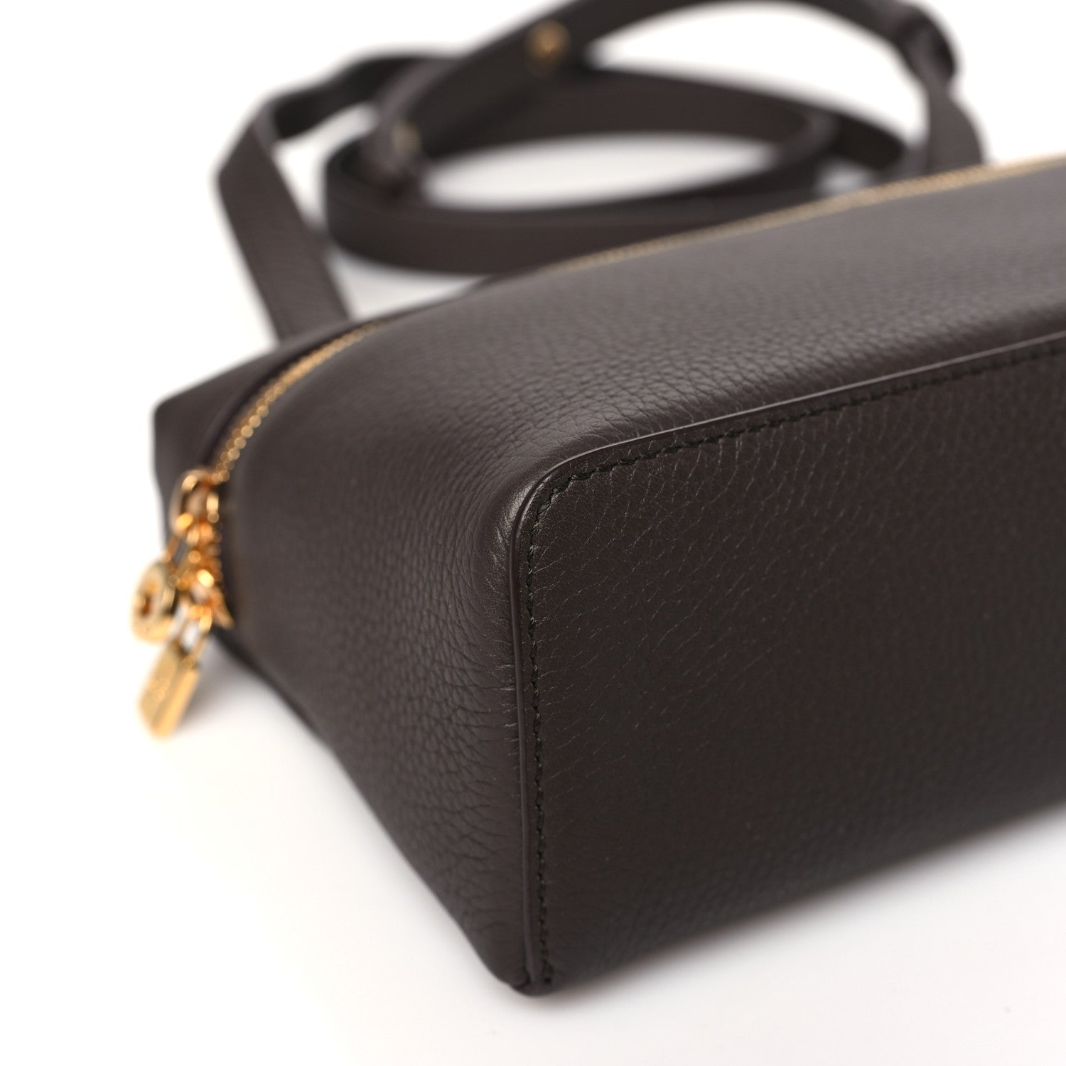 Loro Piana Grained Calfskin L19 Extra Pocket Pouch Dark Chocolate Liquorice 8 of 10