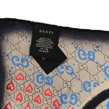 Gucci Silk Twill GG Monogram Life is Gucci Square Scarf Multicolor 3 of 3