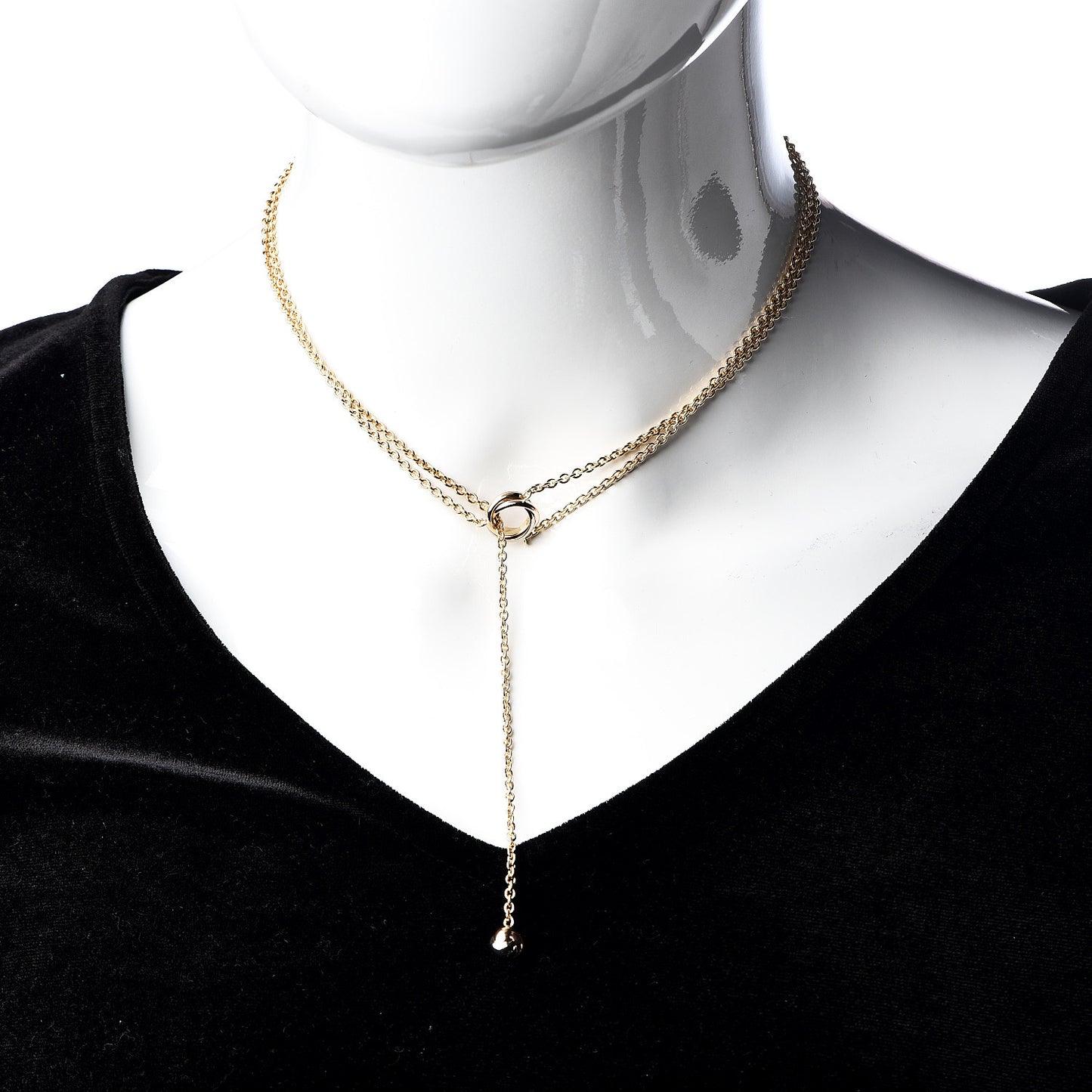 18K Pink Yellow White Gold Baby Trinity Pampilles Necklace