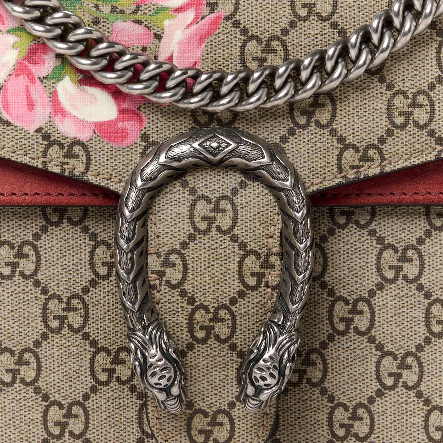 Gucci GG Supreme Monogram Blooms Small Dionysus Shoulder Bag Beige Multicolor Dry Rose 8 of 13