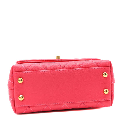 Chanel Caviar Quilted Extra Mini Coco Chain Handle Flap Dark Pink 4 of 10