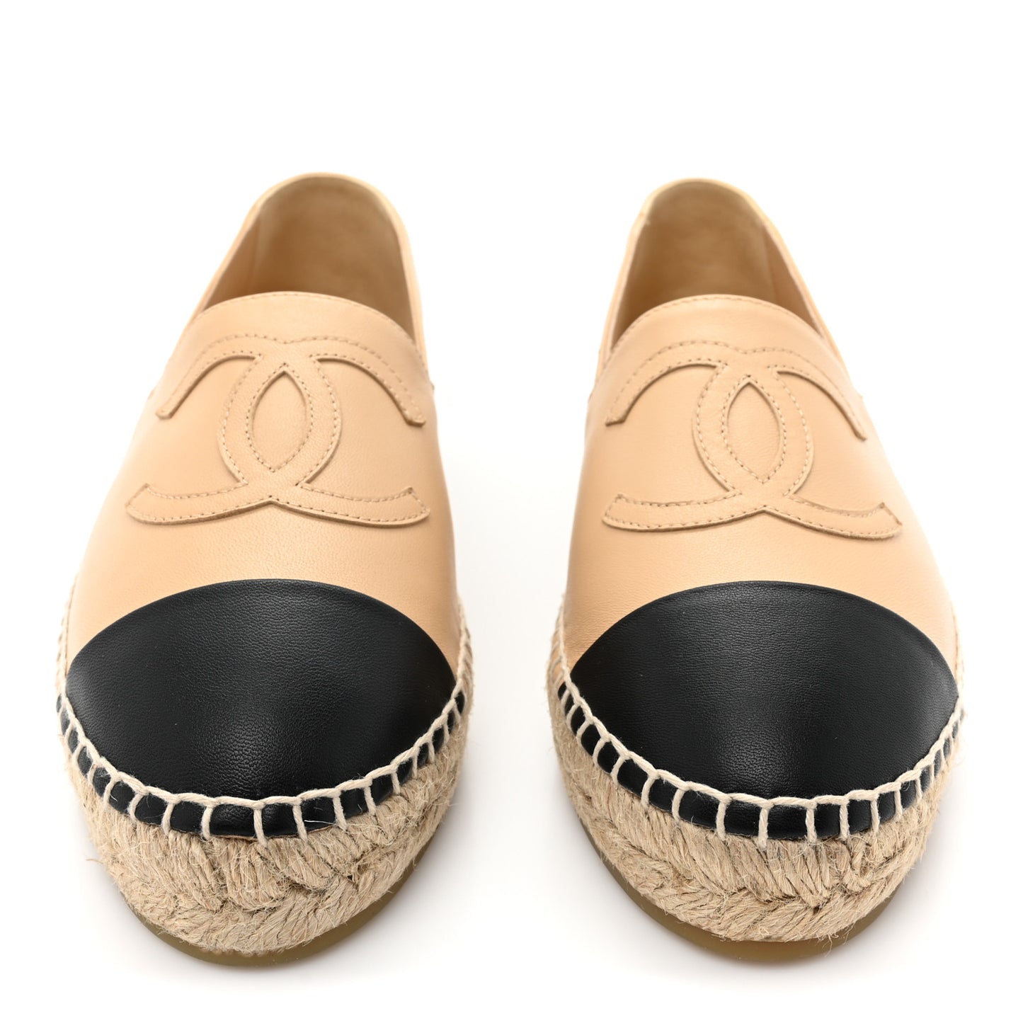 Lambskin CC Espadrilles 38 Beige Black