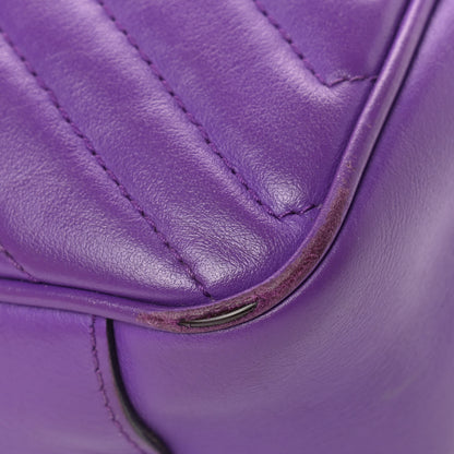 Gucci Calfskin Matelasse Small GG Marmont Shoulder Bag Shine Purple 11 of 17