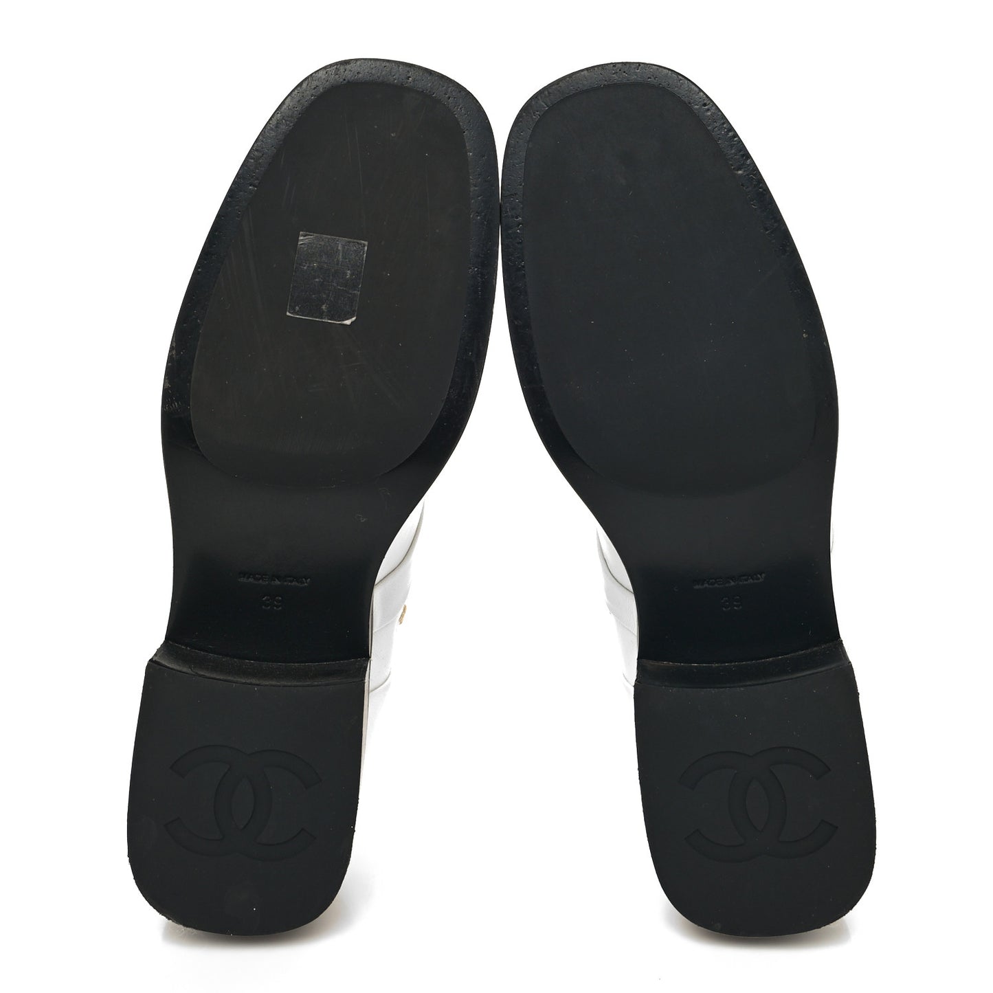 Shiny Goatskin Cap Toe Short Boots 39 White Black