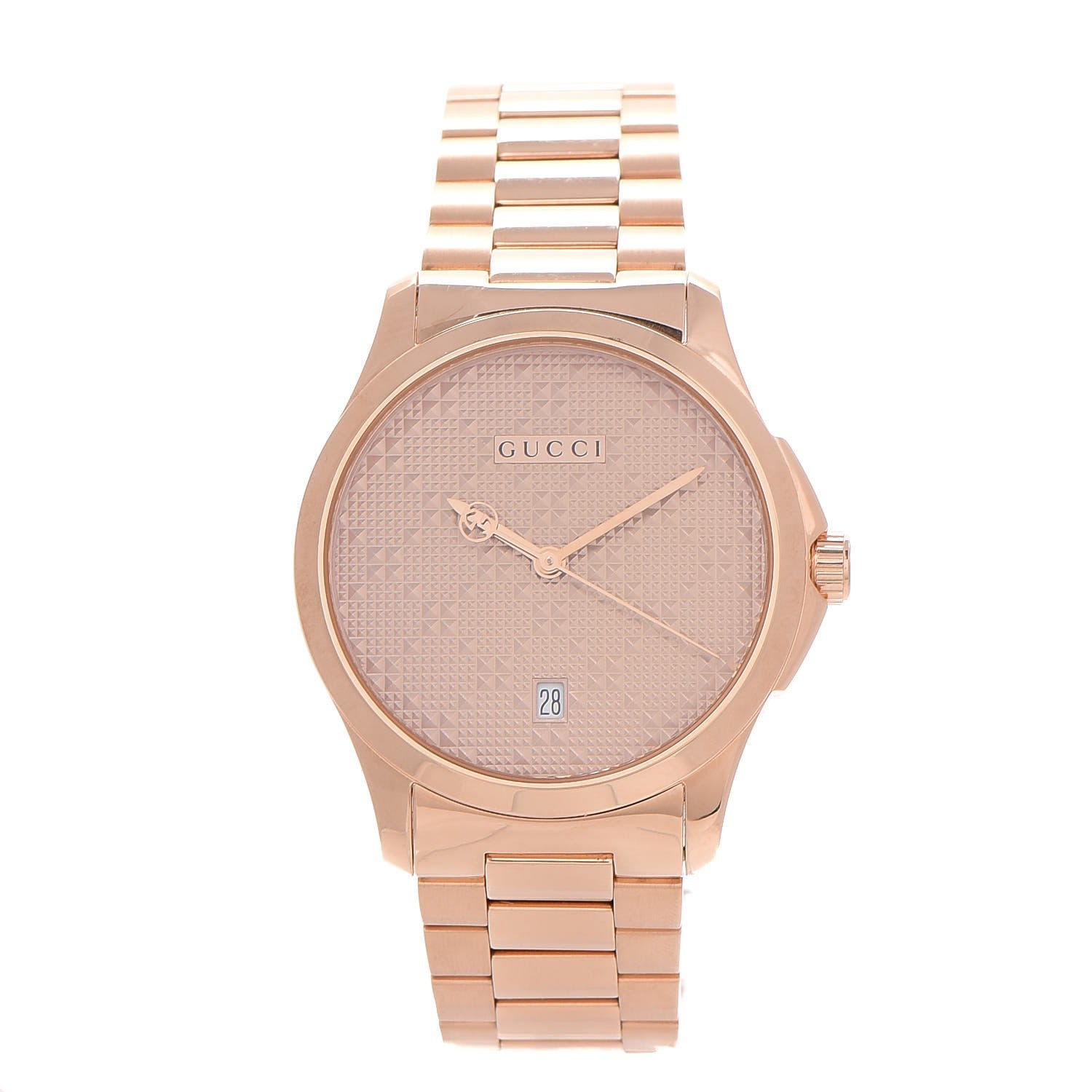 Gucci Stainless Steel 38mm G-Timeless Diamante Quartz Watch Rose 1 of 11