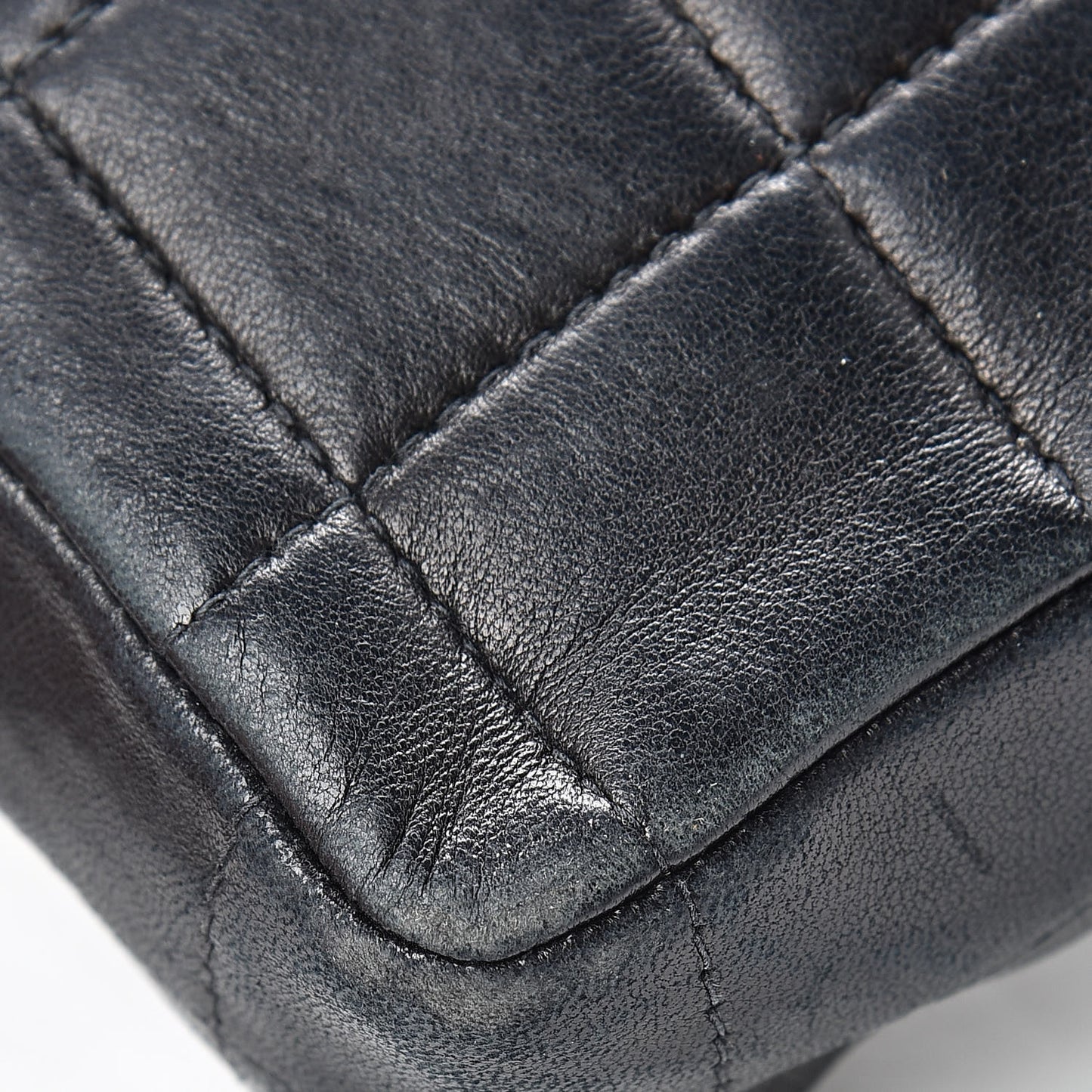 Lambskin East West Chocolate Bar Flap Black