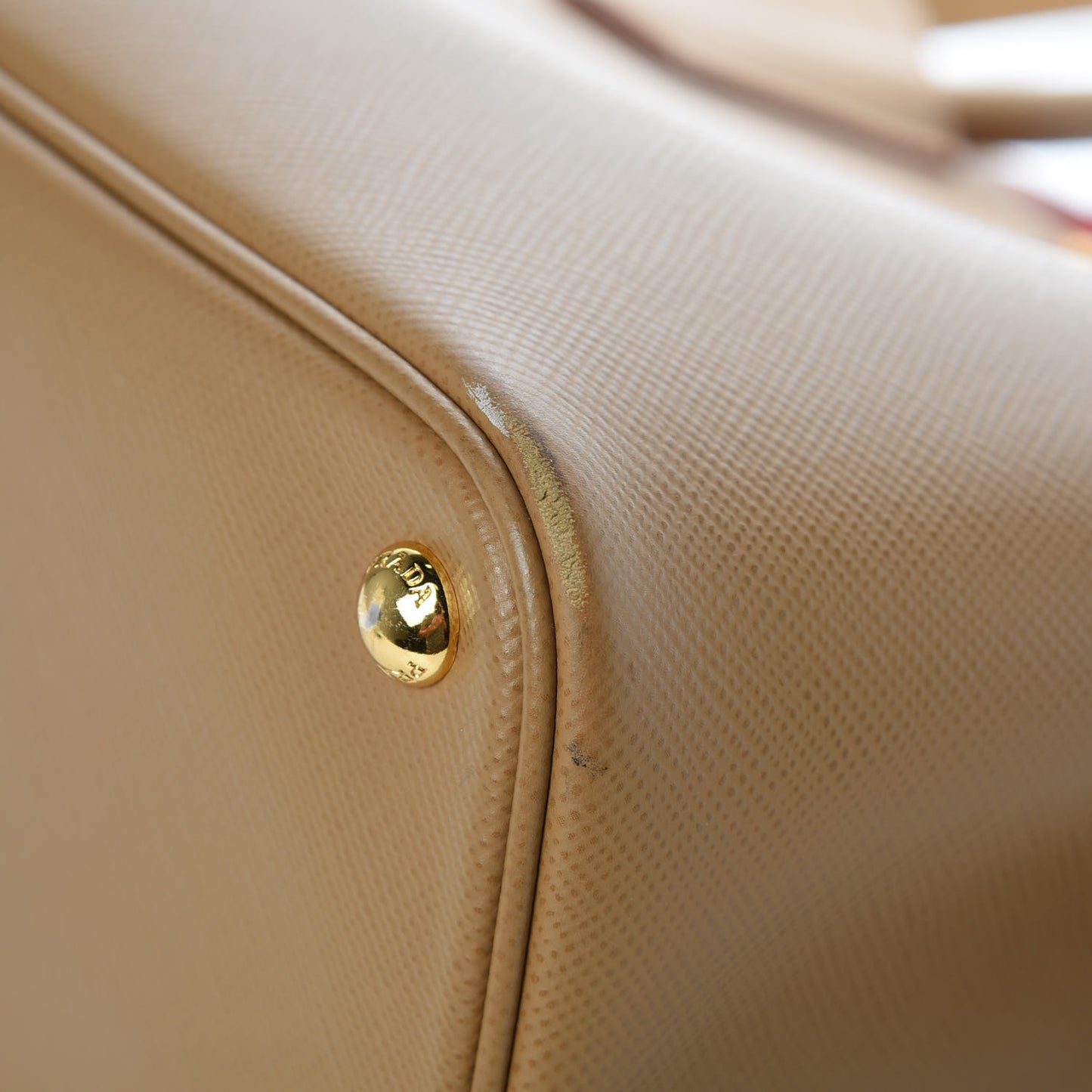 Saffiano Cuir Large Double Bag Caramel Fuoco