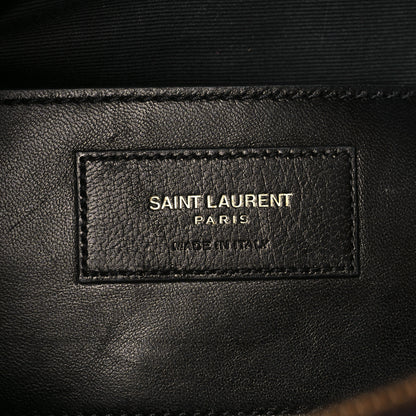 Saint Laurent Suede Mixed Matelasse Triquilt Large Monogram Envelope Satchel Purple 6 of 10