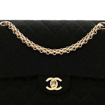 Chanel Jersey Quilted Medium Bijoux Chain Double Flap Black 9 of 12