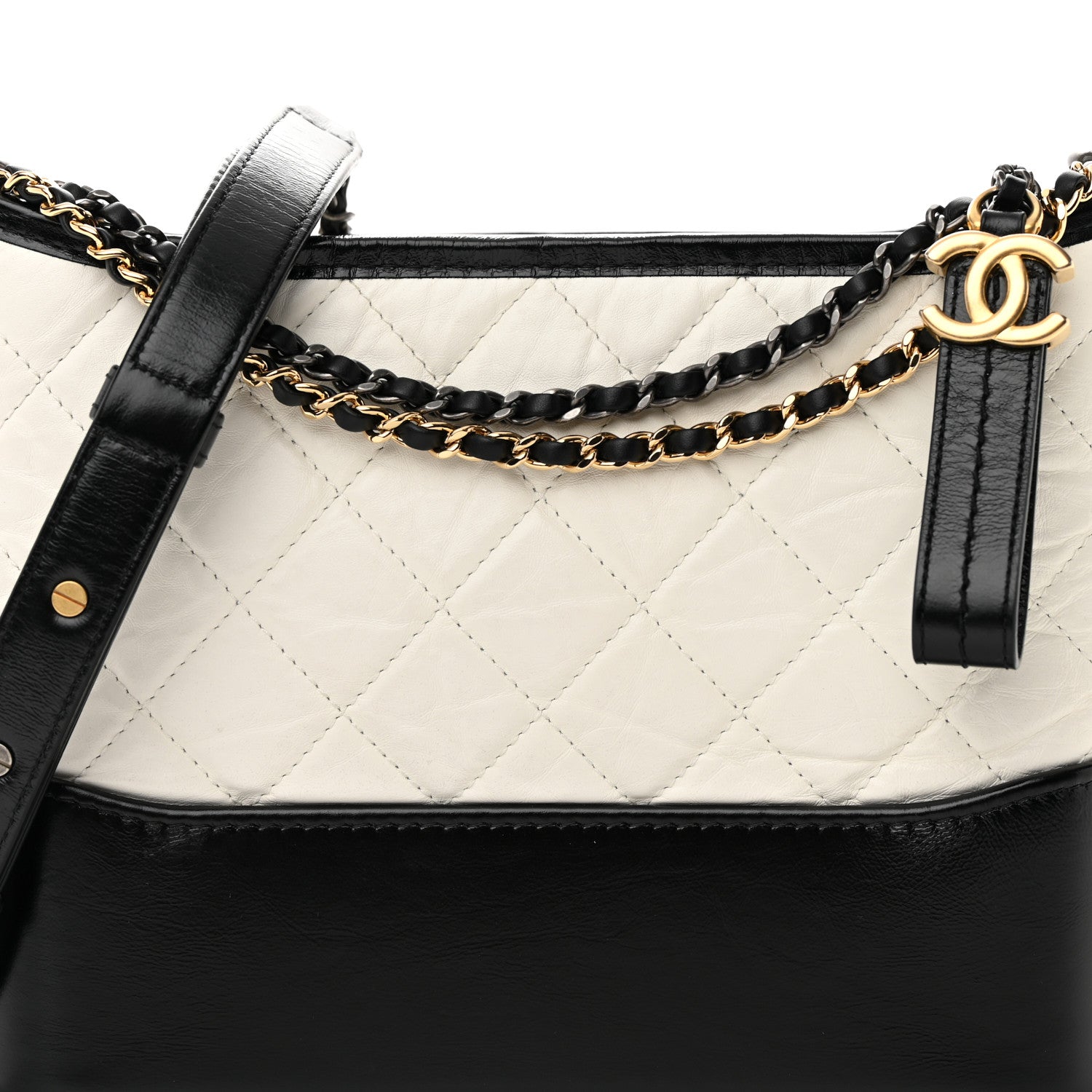 Chanel Aged Calfskin Quilted New Medium Gabrielle Hobo White 7 of 13