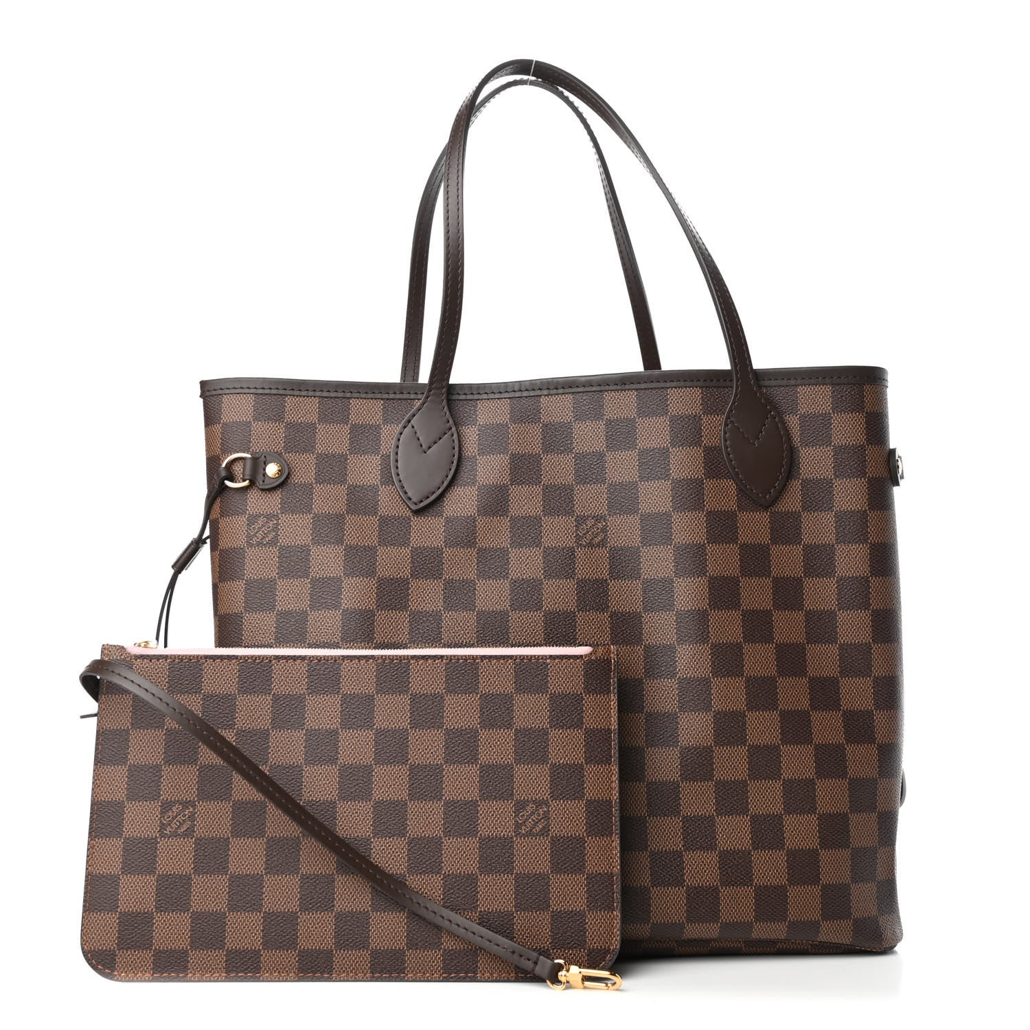 Louis Vuitton Damier Ebene Neo Neverfull MM Rose Ballerine 1 of 4
