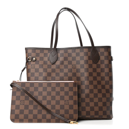 Louis Vuitton Damier Ebene Neo Neverfull MM Rose Ballerine 1 of 4