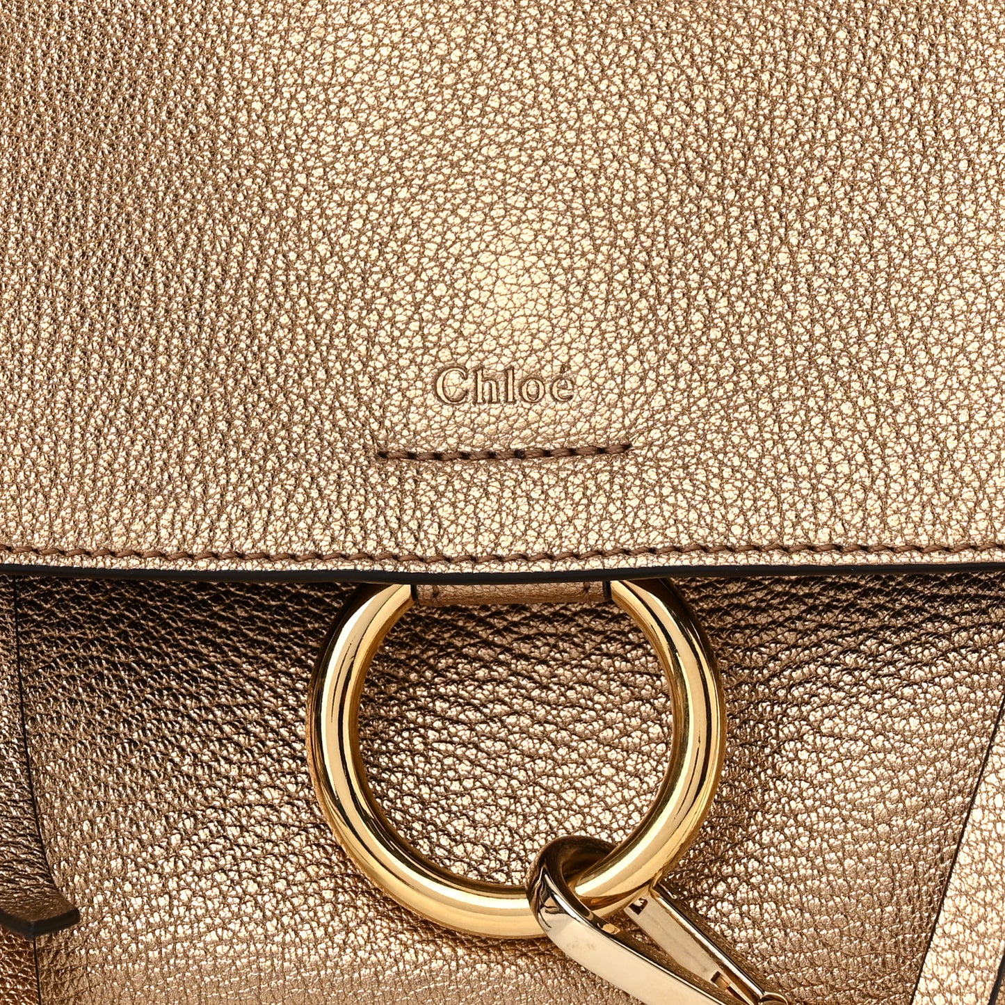 Metallic Calfskin Mini Faye Day Shoulder Bag Gold