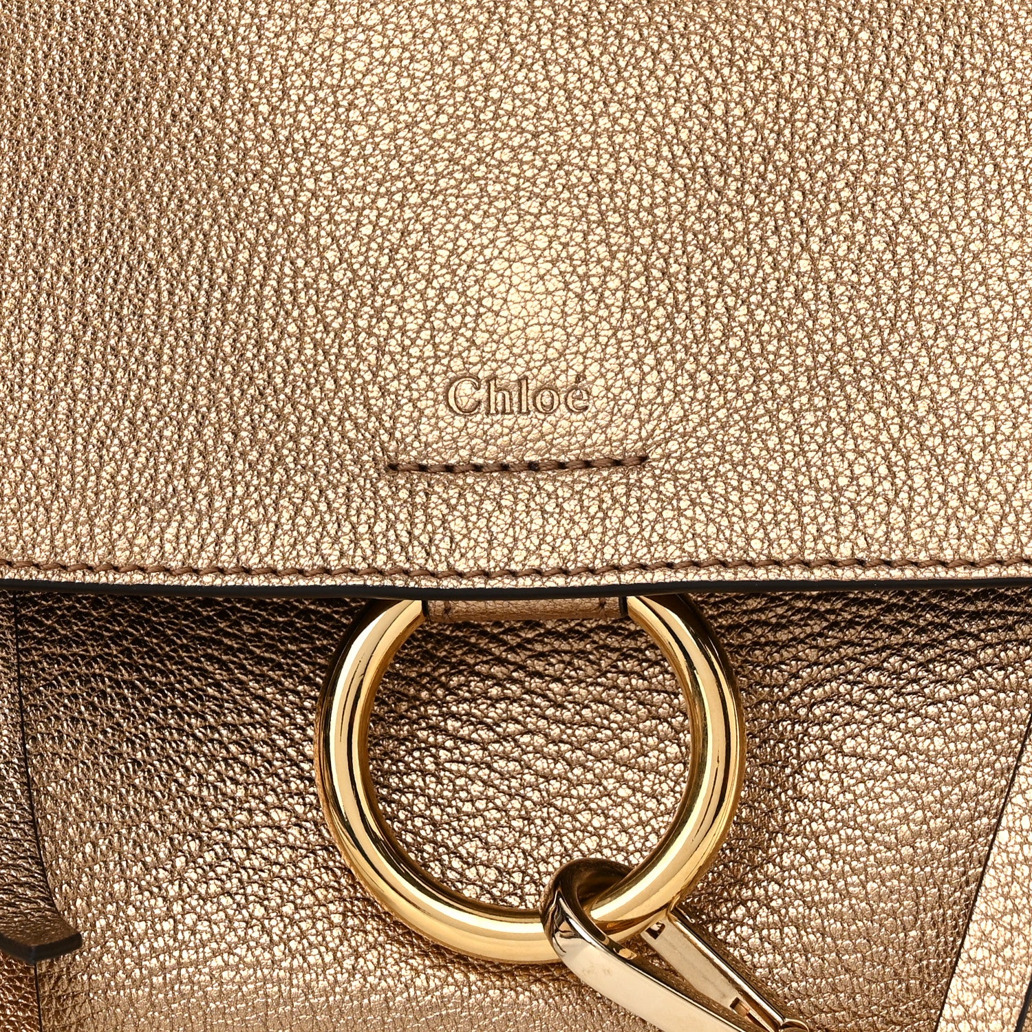 Chloe Metallic Calfskin Mini Faye Day Shoulder Bag Gold 8 of 10