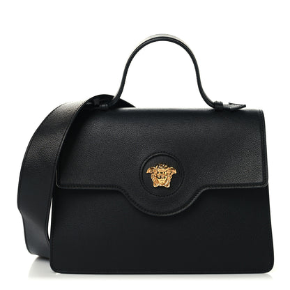 Versace Calfskin La Medusa Top Handle Shoulder Bag Black 1 of 10