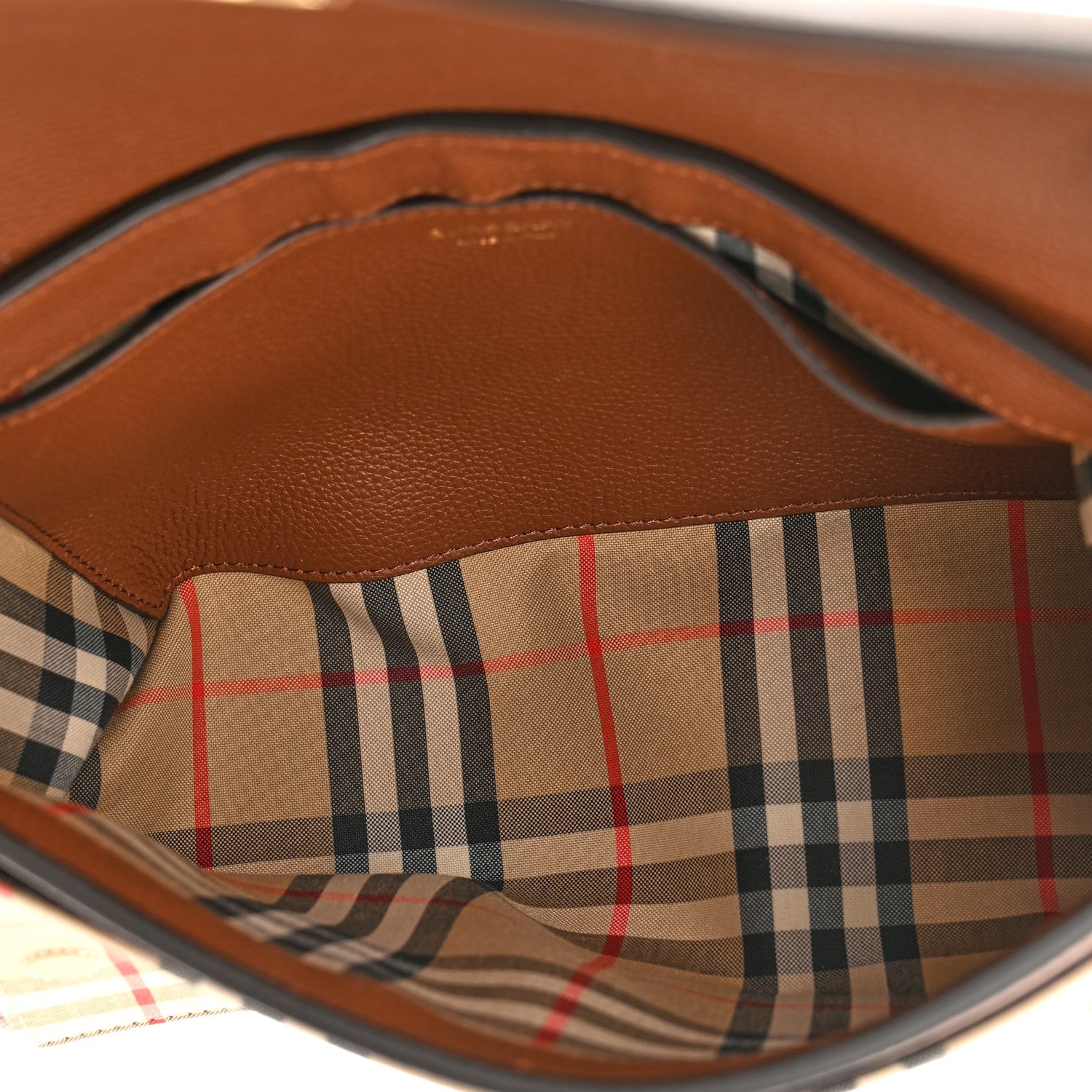 Burberry Calfskin Vintage Check Note Crossbody Bag Malt Brown 5 of 11