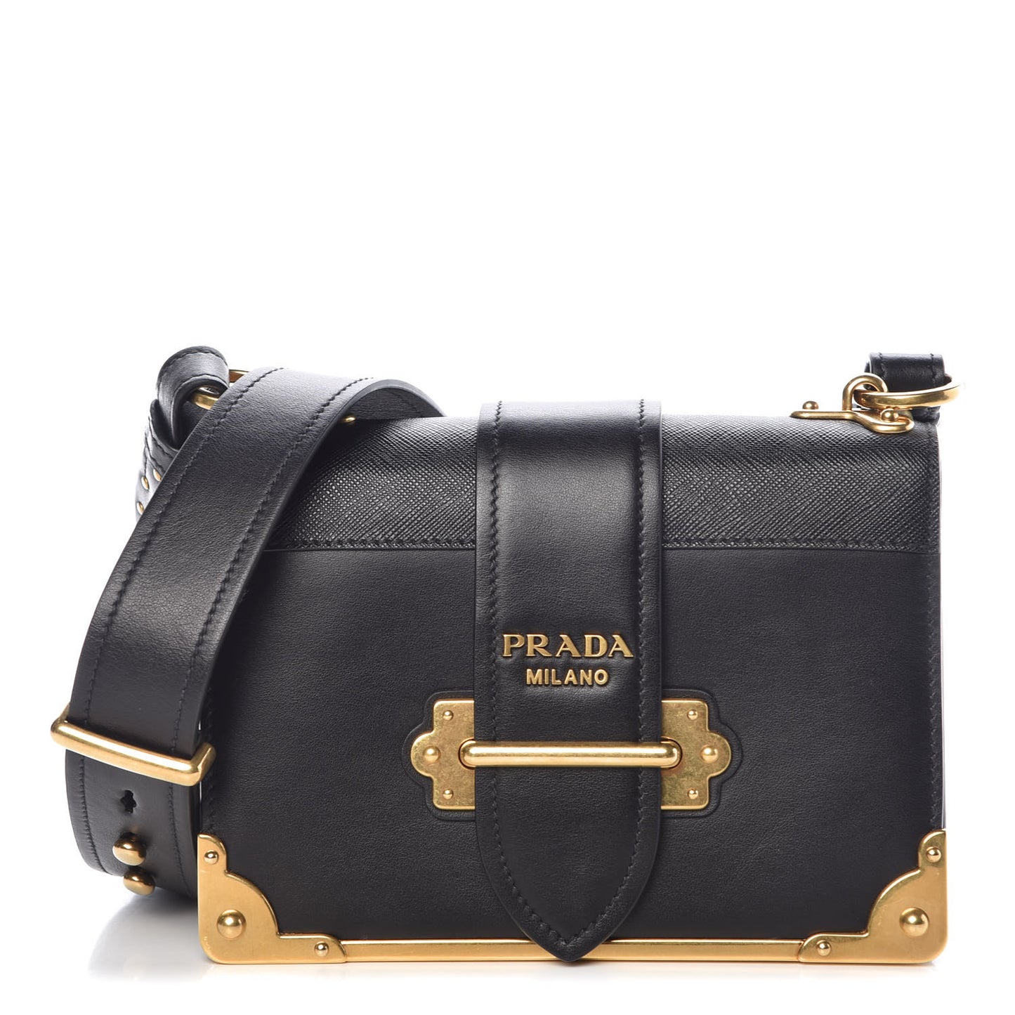 City Calf Saffiano Cahier Bag Black
