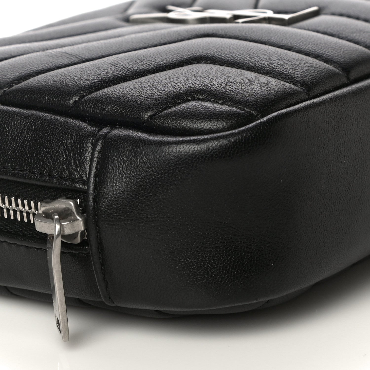 Saint Laurent Lambskin Y Quilted Monogram Loulou Cosmetic Case Black 8 of 9