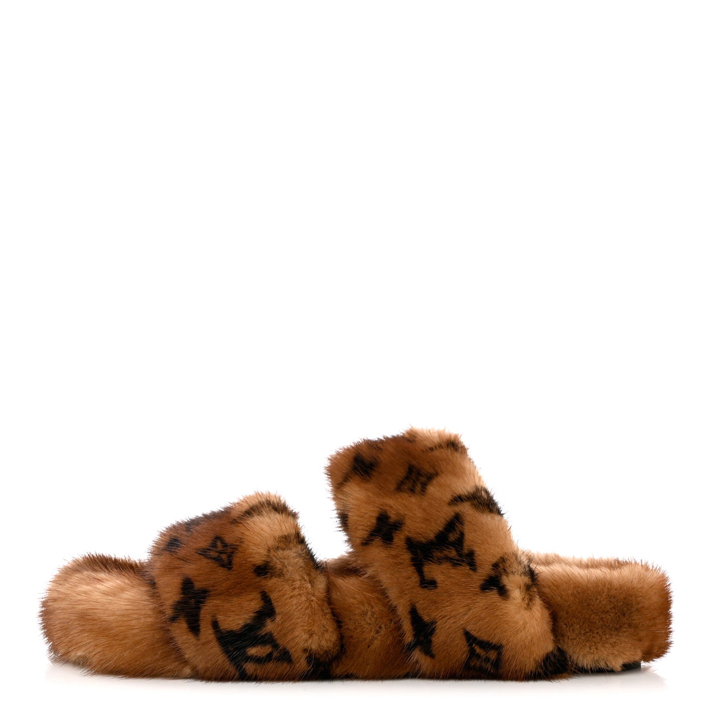 Mink Fur Bom Dia Slippers 38 Cognac