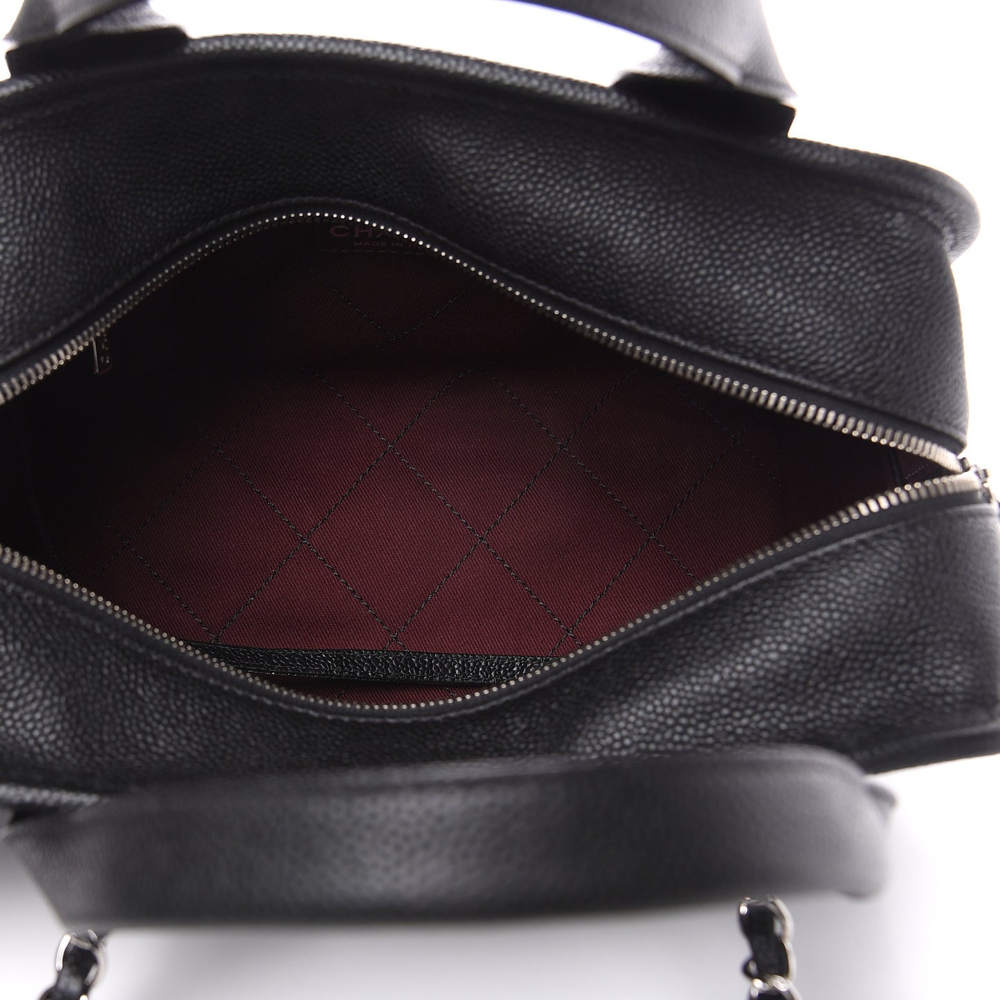Caviar Quilted Small Deauville Bowling Bag Black