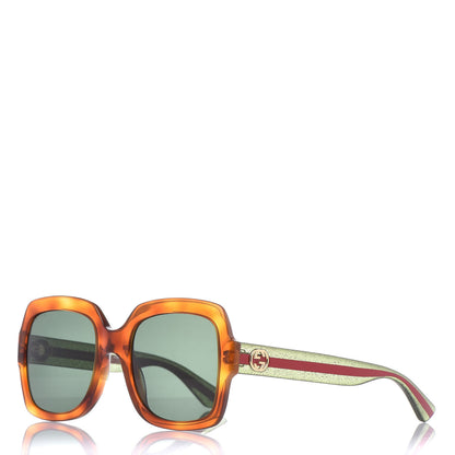 Gucci Oversize Square Web GG 0036S Sunglasses Tortoise 1 of 7