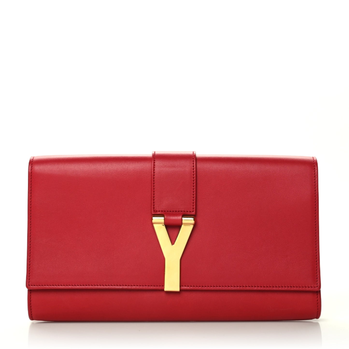 Calfskin Classic Y Ligne Clutch Red