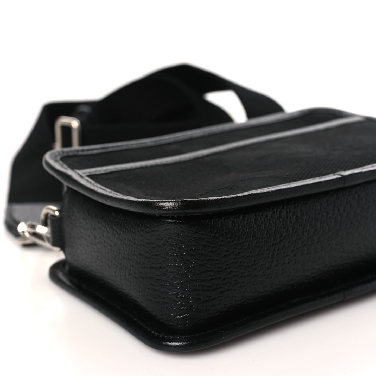 Monogram Jumbo GG Textured Dollar Calfskin Web Mini Crossbody Bag Black