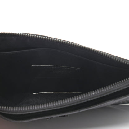 Saint Laurent Grain De Poudre Chevron Monogram Bill Pouch Black 5 of 6