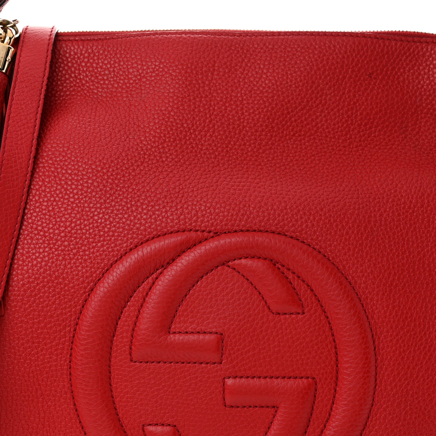 Gucci Pebbled Calfskin Large Soho Hobo Tabasco Red 8 of 17