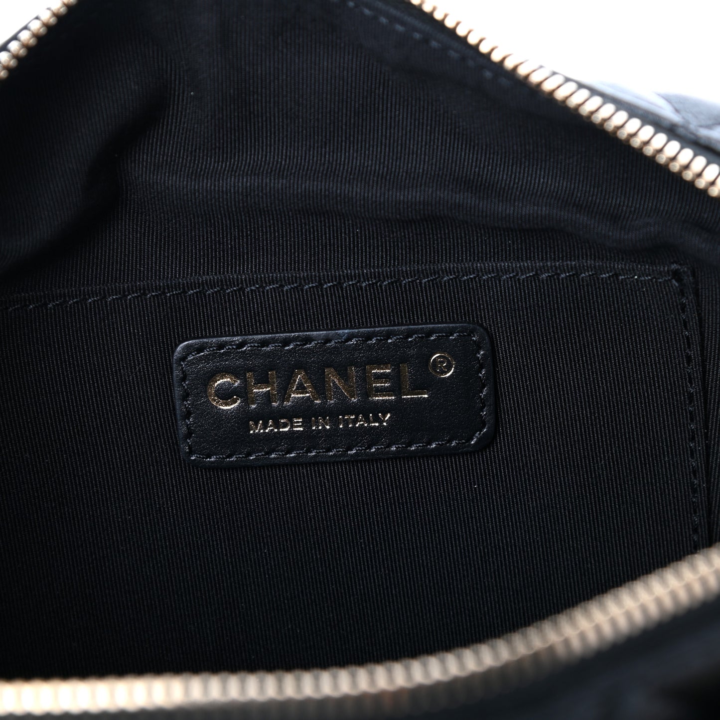 Calfskin Quilted Waist Bag Black
