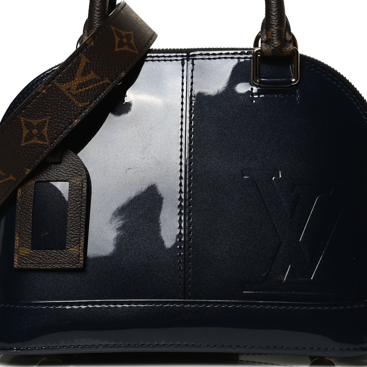 Louis Vuitton Patent Monogram Alma BB Marine 7 of 11