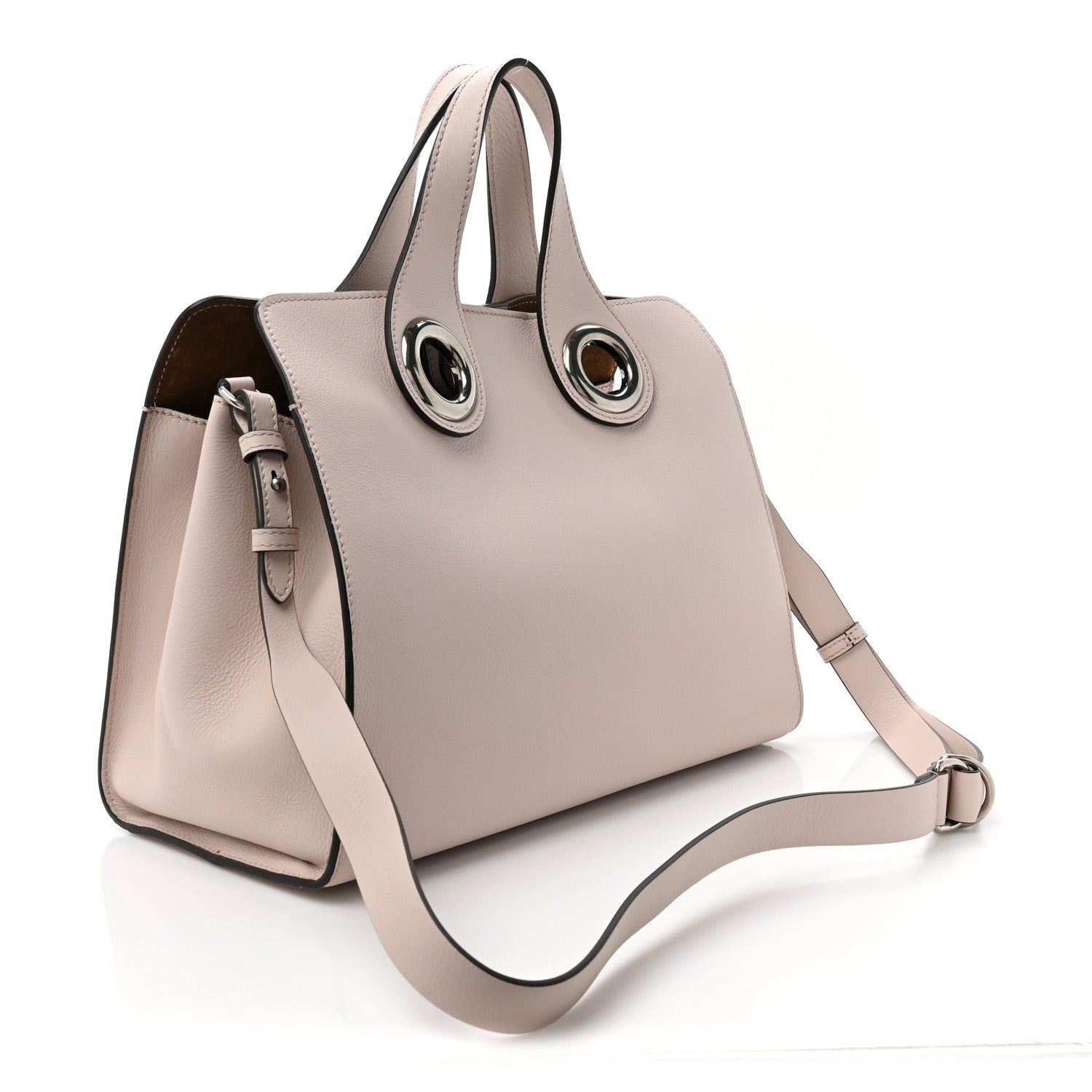 Burberry Smooth Calfskin Small Grommet Embossed Crest Bag Chalk Pink 3 of 15