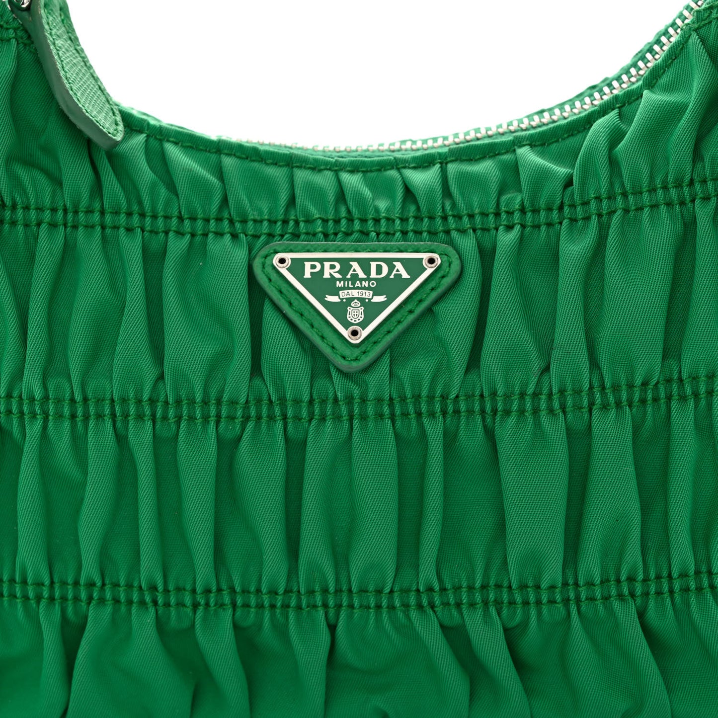 Tessuto Nylon Gaufre Shoulder Bag Menta