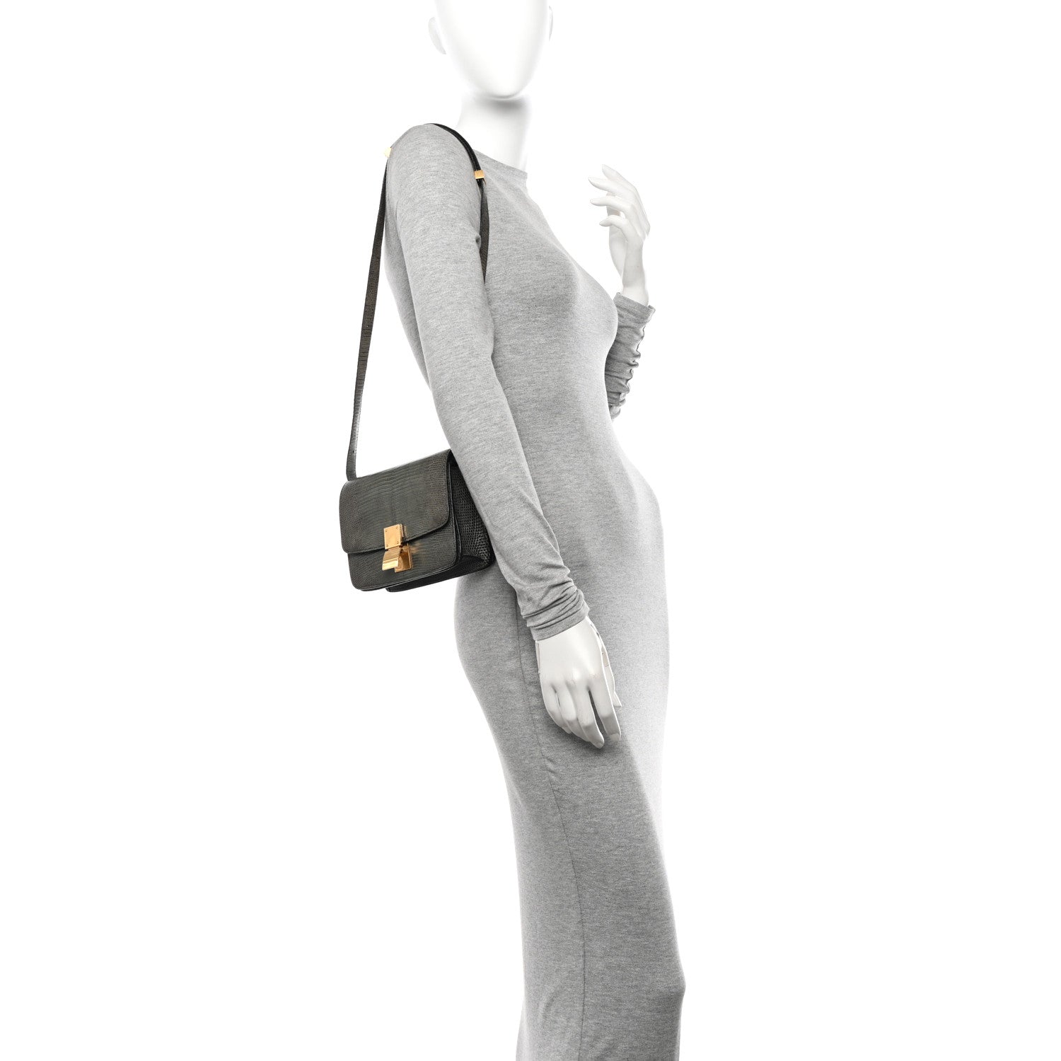 Celine Lizard Small Classic Box Flap Bag Green 3 of 9