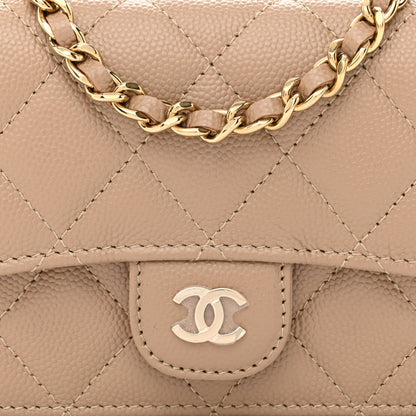 Chanel Caviar Quilted Mini Chain Bag Dark Beige 9 of 12