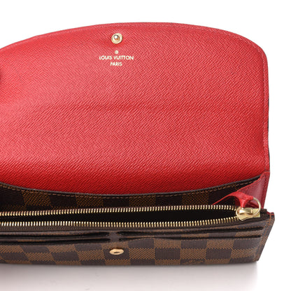 Louis Vuitton Damier Ebene Emilie Wallet Red 5 of 7