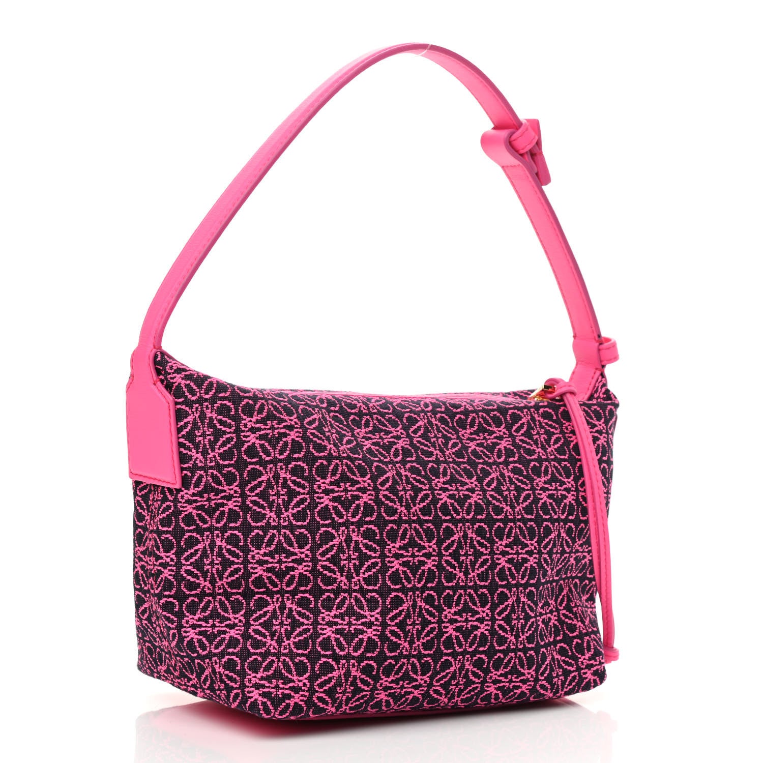 Loewe Jacquard Anagram Calfskin Small Cubi Bag Pink 3 of 10