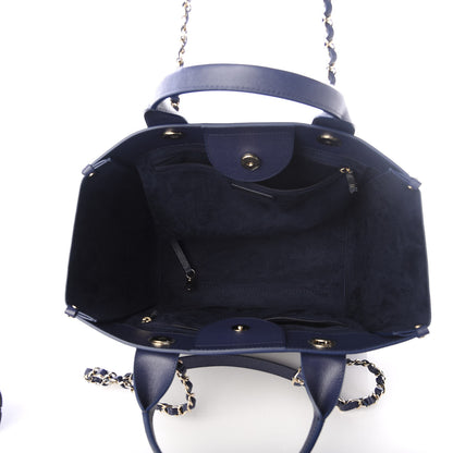 Chanel Caviar Small Studded Deauville Tote Blue 4 of 9
