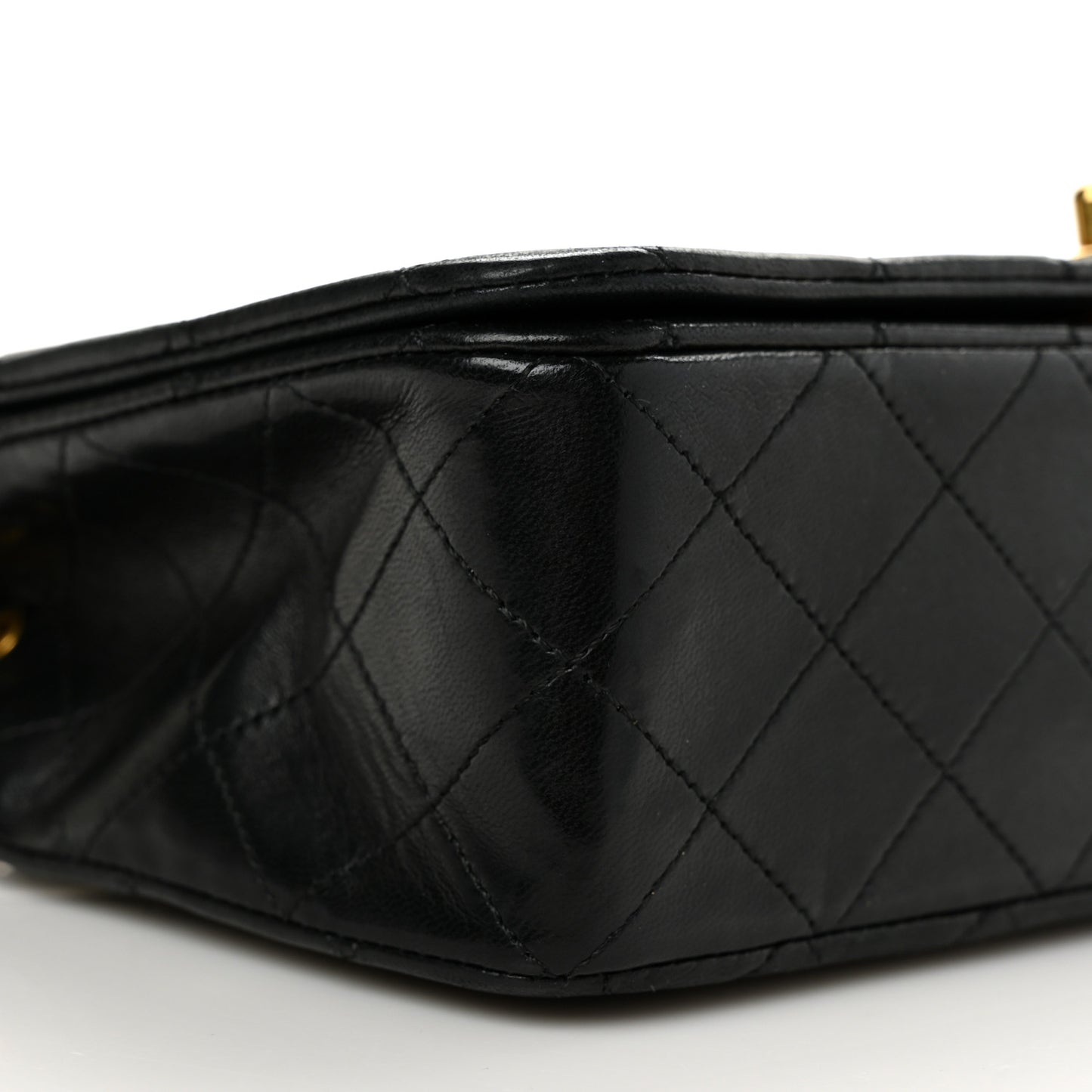Lambskin Quilted Small Single Flap Black