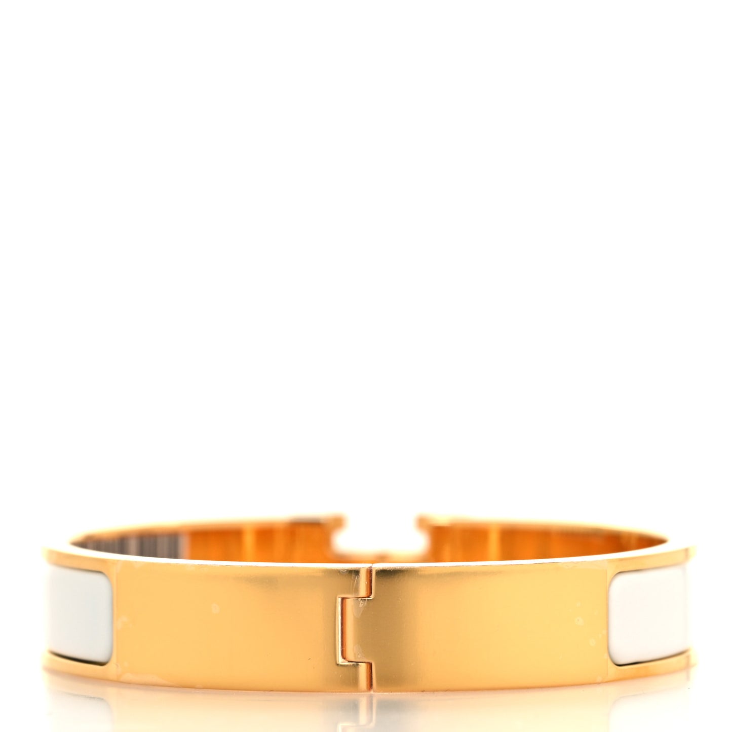 Enamel Narrow Clic Clac H Bracelet GM White