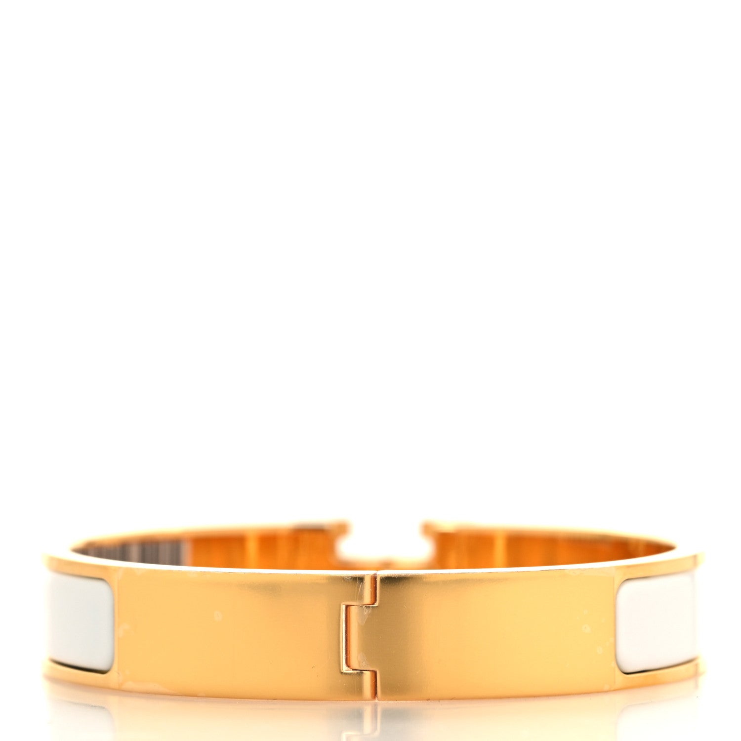 Hermes Enamel Narrow Clic Clac H Bracelet GM White 3 of 5