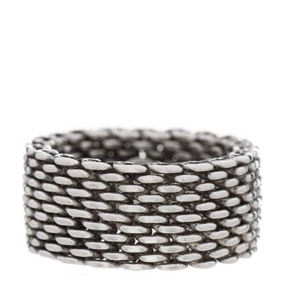 Tiffany Sterling Silver Somerset Mesh Ring 60 9 2 of 4