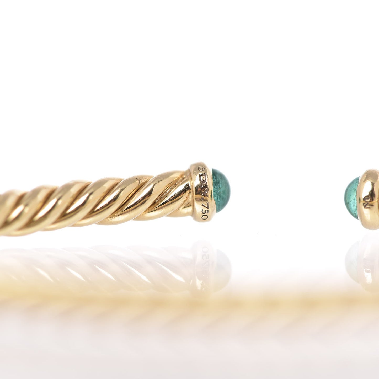 18K Yellow Gold Emerald 4mm Cablespira Bracelet