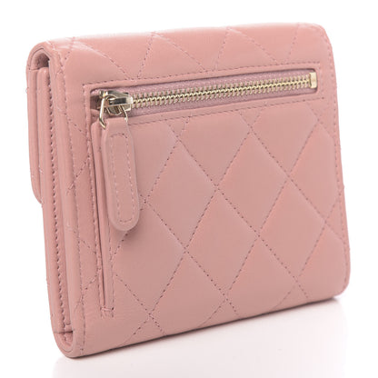 Chanel Lambskin Quilted Small Compact Wallet Pink 3 of 10