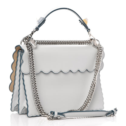 Fendi Vitello Liberty Scalloped Studded Kan I Shoulder Bag Grigio Perla 4 of 11