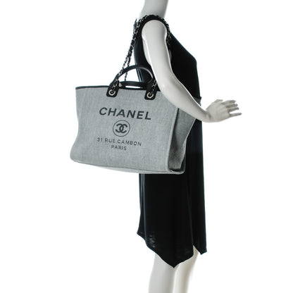 Chanel Canvas Large Deauville Tote Grey 2 of 7