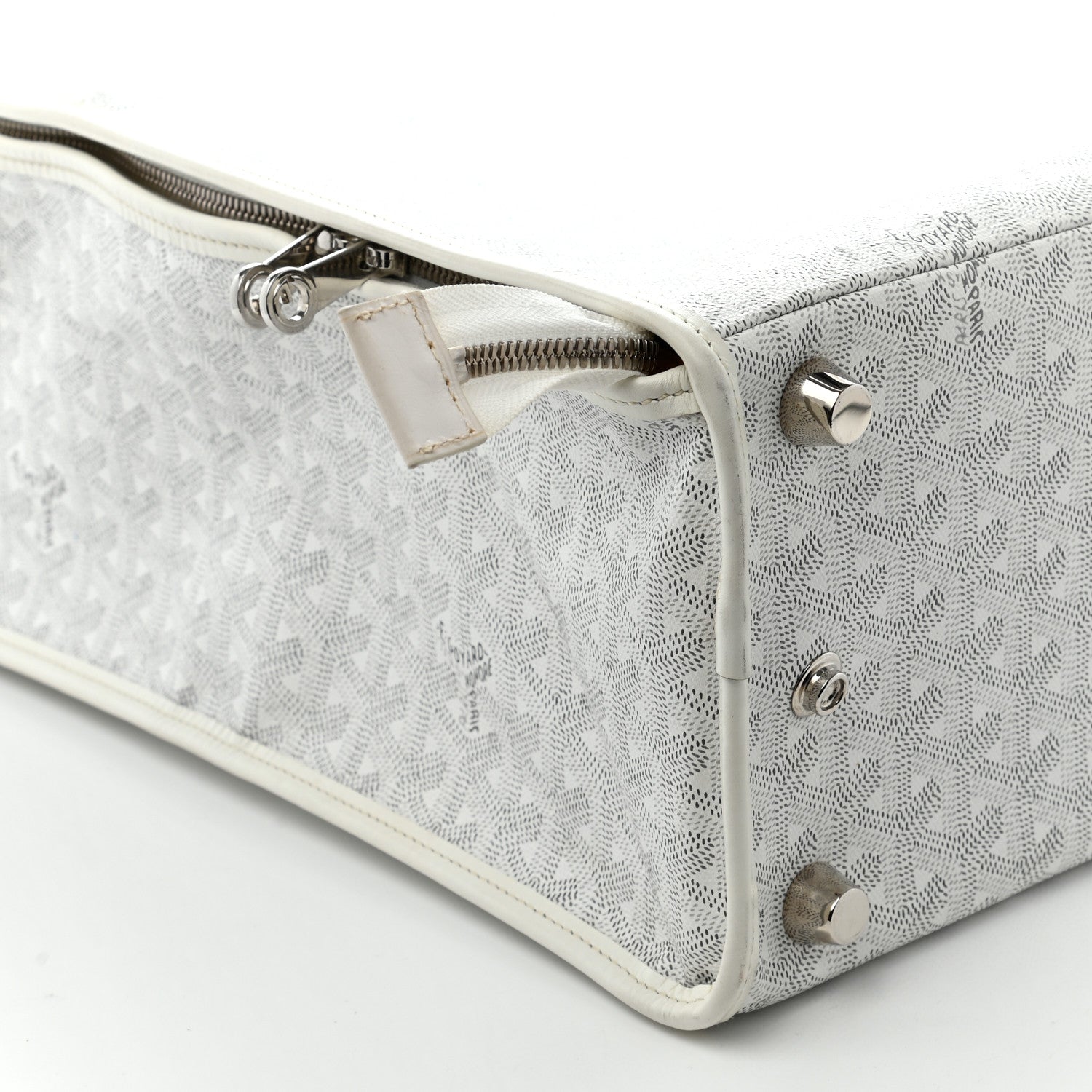 Goyard Goyardine Caravelle 50 Folding Suitcase White 13 of 14